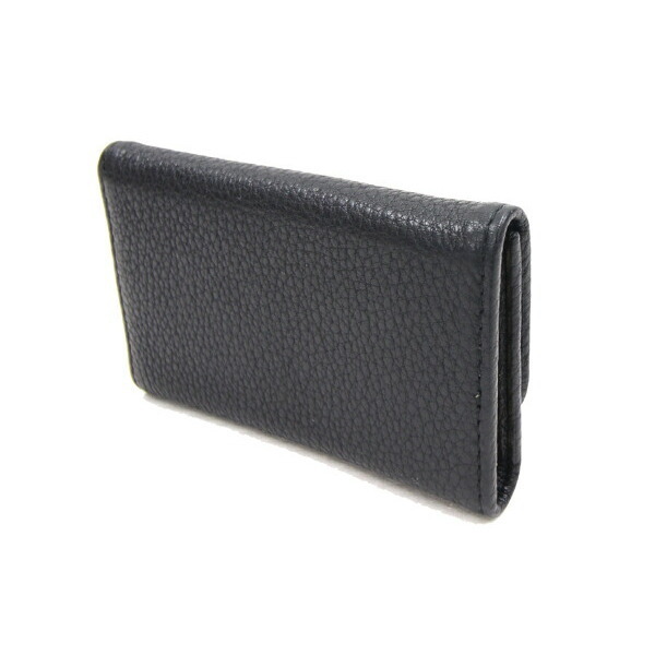 Prada Key Black Keychain Case Ring Leather